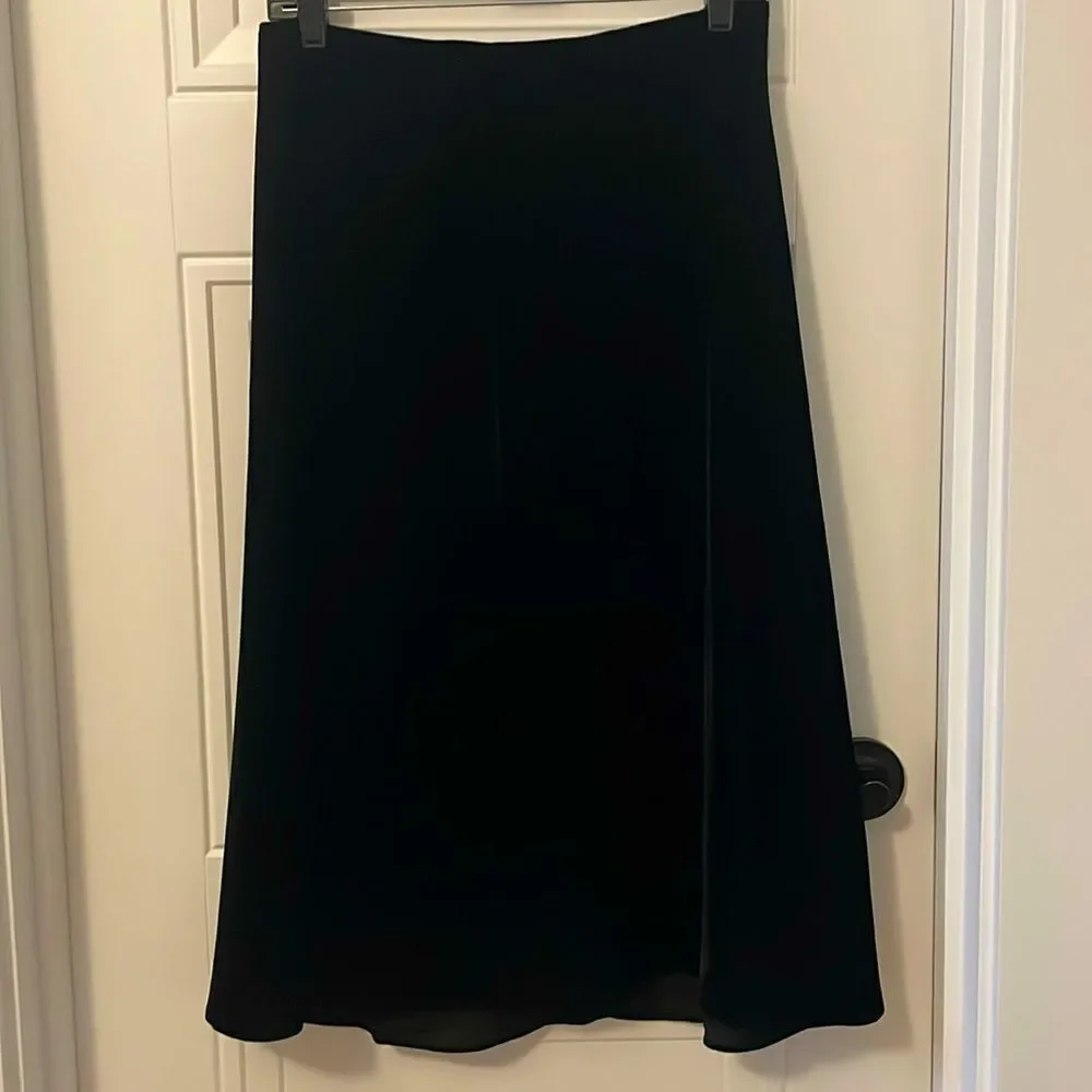 New Ralph Lauren Black Label Black Velvet Skirt